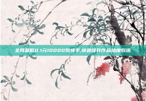 全网最低0.1元10000赞快手,快速提升作品热度引流