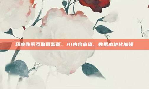 印度收紧互联网监管：AI内容审查、数据本地化加强