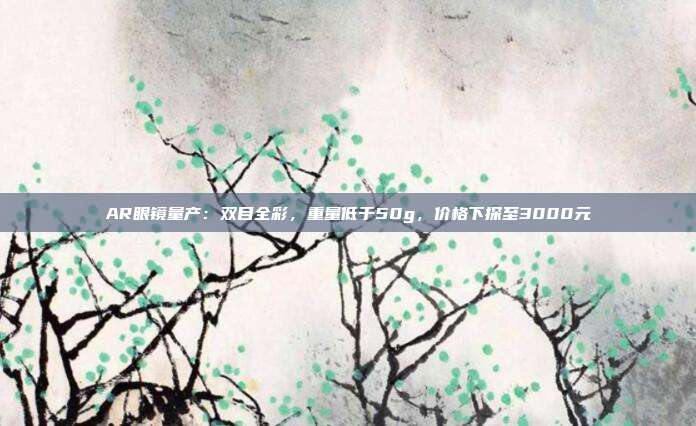 AR眼镜量产：双目全彩，重量低于50g，价格下探至3000元