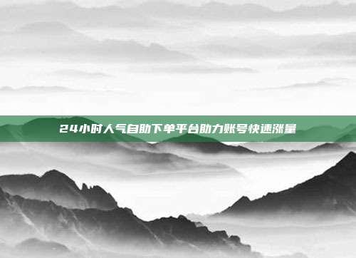 24小时人气自助下单平台助力账号快速涨量