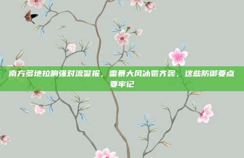 南方多地拉响强对流警报,雷暴大风冰雹齐袭,这些防御要点要牢记