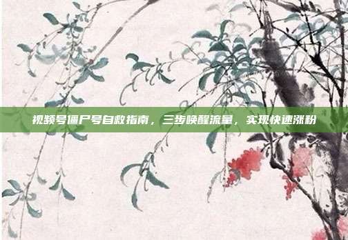 视频号僵尸号自救指南,三步唤醒流量,实现快速涨粉