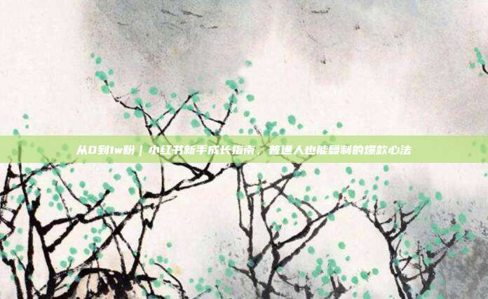 从0到1w粉|小红书新手成长指南,普通人也能复制的爆款心法