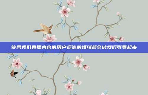 符合我们直播内容的用户标签的情绪都会被我们引导起来