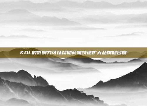 KOL的影响力可以帮助商家快速扩大品牌知名度