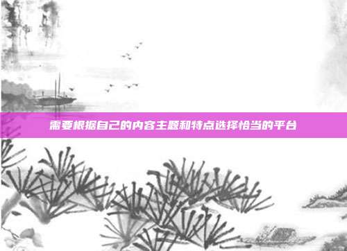 需要根据自己的内容主题和特点选择恰当的平台