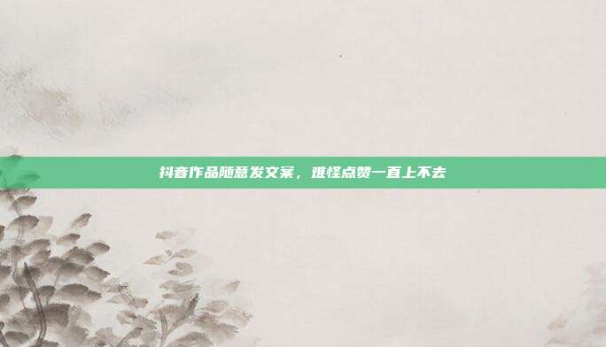 抖音作品随意发文案,难怪点赞一直上不去
