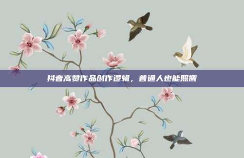 抖音高赞作品创作逻辑，普通人也能照搬