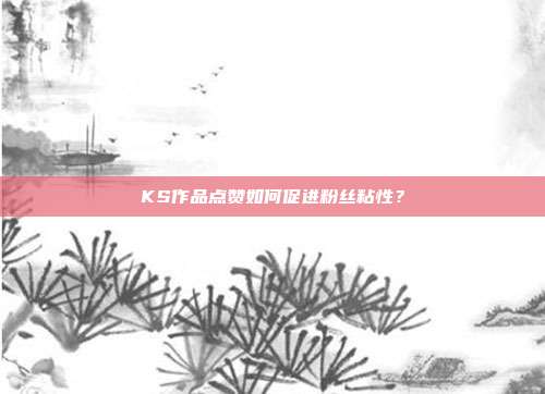 KS作品点赞如何促进粉丝粘性？