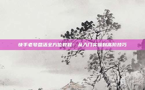 快手老号盘活全方位教程：从入门实操到高阶技巧