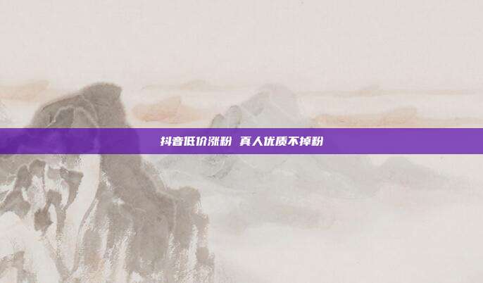 抖音低价涨粉 真人优质不掉粉