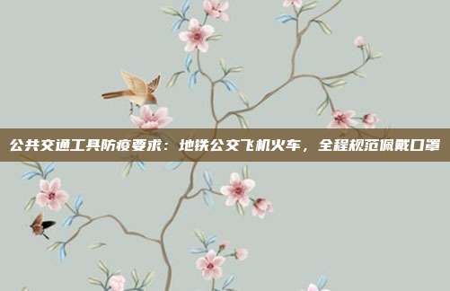 公共交通工具防疫要求:地铁公交飞机火车,全程规范佩戴口罩
