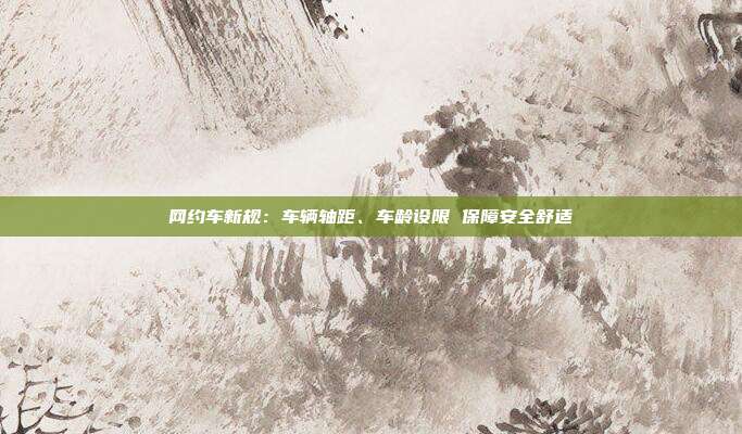 网约车新规:车辆轴距、车龄设限 保障安全舒适