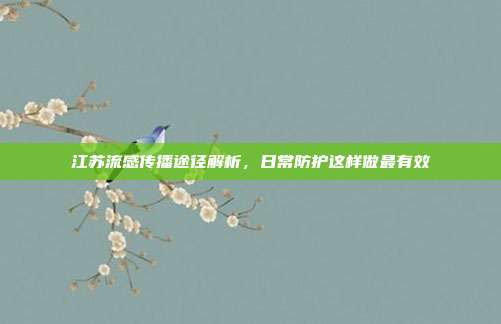 江苏流感传播途径解析，日常防护这样做最有效