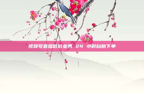 视频号直播低价业务 24 小时自助下单