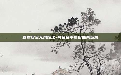 直播安全无风控法-抖音快手低价业务运营