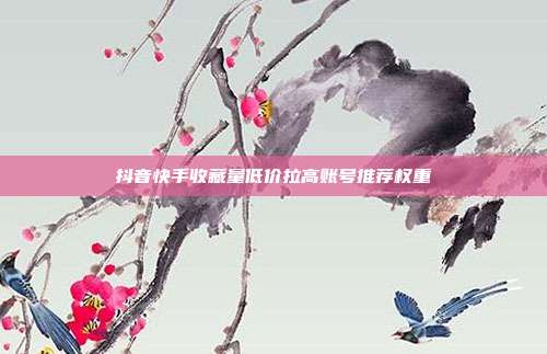 抖音快手收藏量低价拉高账号推荐权重