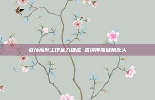 疫情溯源工作全力推进 查清传播链条源头