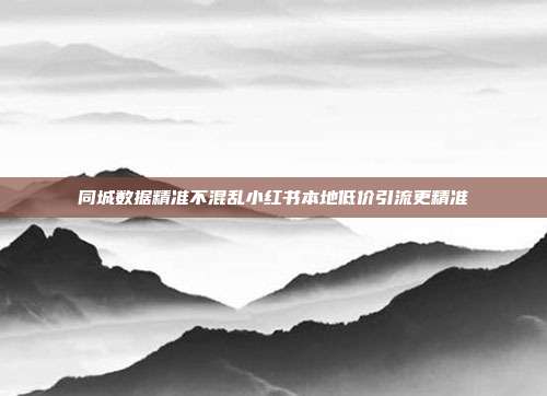 同城数据精准不混乱小红书本地低价引流更精准