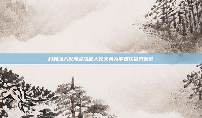 村民闯入火海冒险救人见义勇为事迹获官方表彰