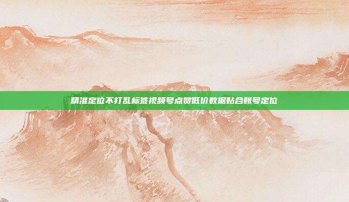 精准定位不打乱标签视频号点赞低价数据贴合账号定位