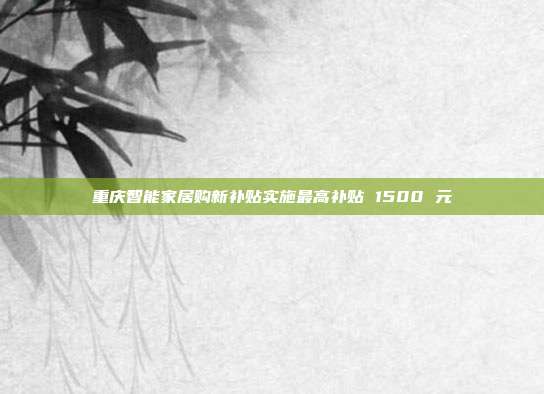 重庆智能家居购新补贴实施最高补贴 1500 元