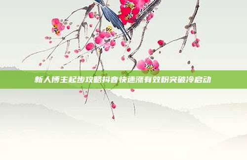 新人博主起步攻略抖音快速涨有效粉突破冷启动