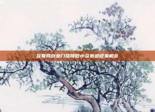 互联网创业门槛降低小众赛道迎来机会