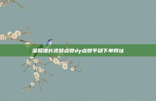温和增长视频点赞dy点赞平稳下单网址