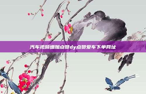 汽车视频增加点赞dy点赞爱车下单网址