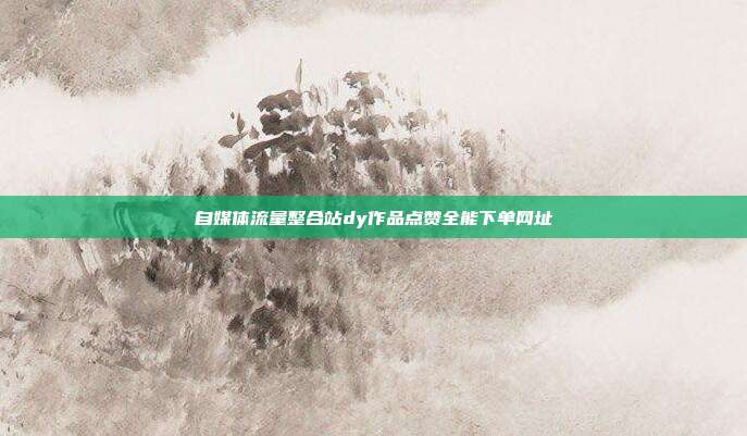 自媒体流量整合站dy作品点赞全能下单网址