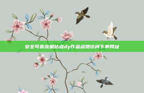 安全可靠流量站点dy作品点赞访问下单网址