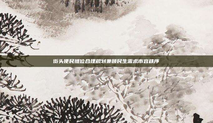 街头便民摊位合理规划兼顾民生需求市容秩序