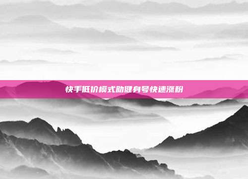 快手低价模式助健身号快速涨粉