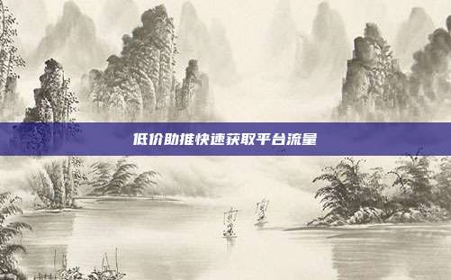 低价助推快速获取平台流量
