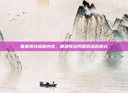 垂直领域深耕内容,精准收获同圈层活跃粉丝