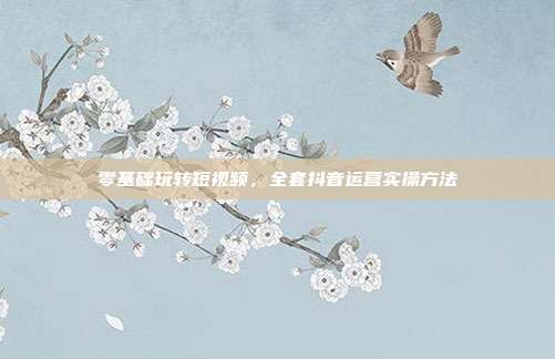 零基础玩转短视频,全套抖音运营实操方法