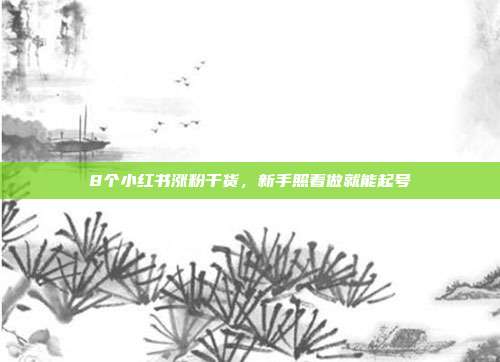 8个小红书涨粉干货，新手照着做就能起号