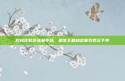栏目化低价福利专场，固定主题稳定吸引观众下单