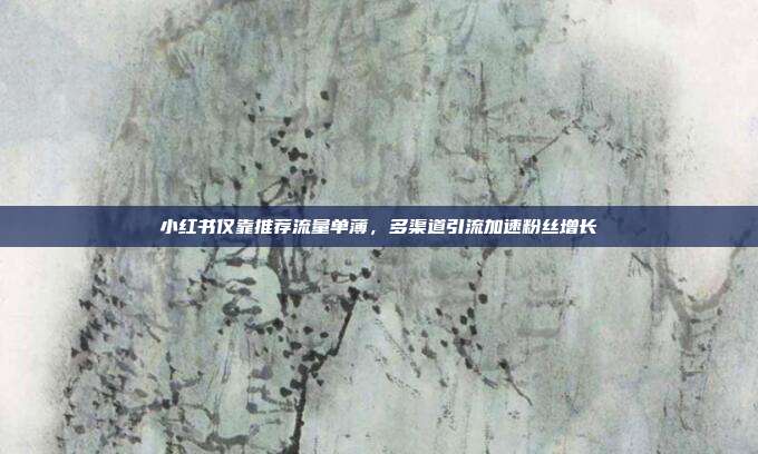 小红书仅靠推荐流量单薄,多渠道引流加速粉丝增长