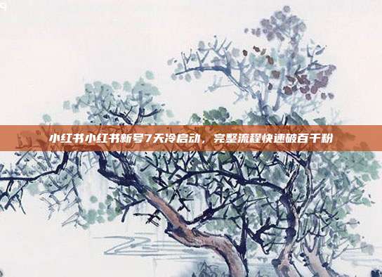 小红书小红书新号7天冷启动,完整流程快速破百千粉
