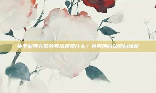 快手新号完整养号流程是什么?养号后自动涨自然粉