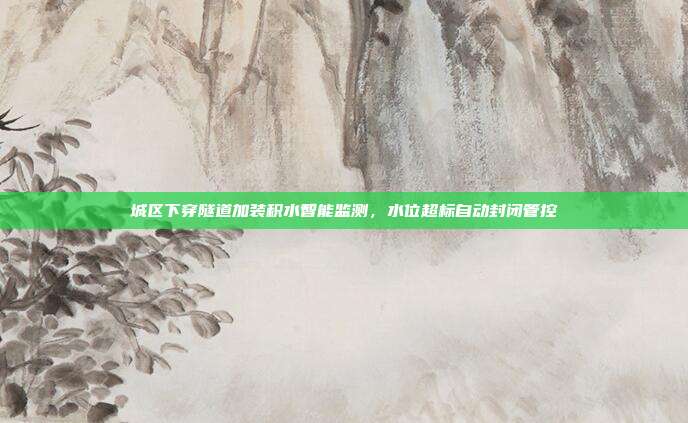 城区下穿隧道加装积水智能监测,水位超标自动封闭管控