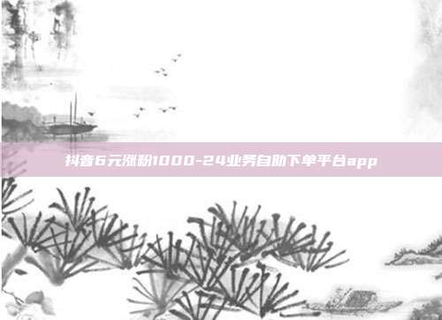 抖音6元涨粉1000-24业务自助下单平台app