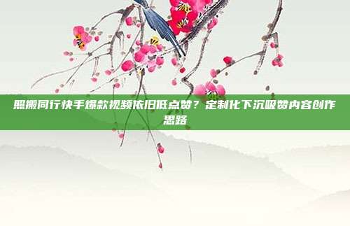 照搬同行快手爆款视频依旧低点赞？定制化下沉吸赞内容创作思路