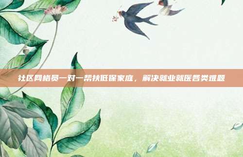 社区网格员一对一帮扶低保家庭，解决就业就医各类难题