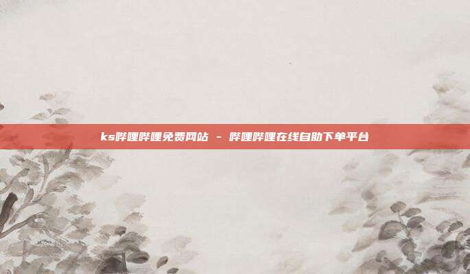 ks哔哩哔哩免费网站 - 哔哩哔哩在线自助下单平台