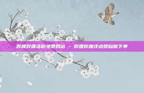 哔哩哔哩活粉免费网站 - 哔哩哔哩评点赞自助下单