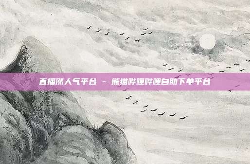 直播涨人气平台 - 熊猫哔哩哔哩自助下单平台