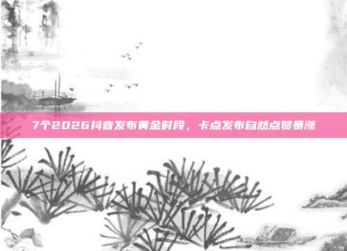 7个2026抖音发布黄金时段,卡点发布自然点赞暴涨